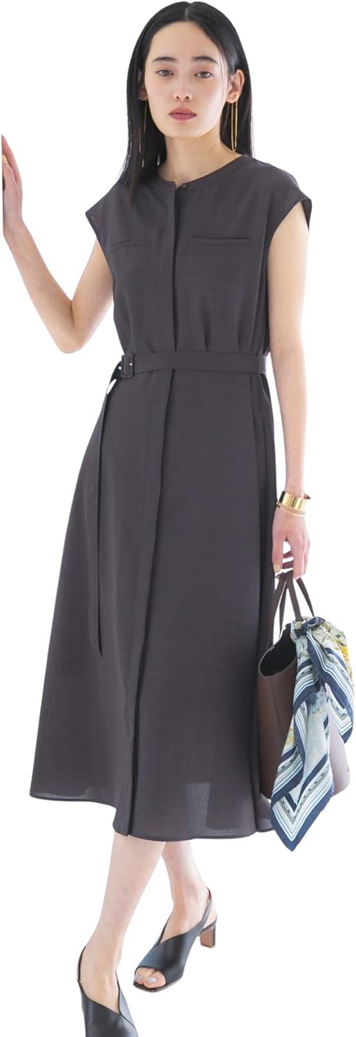 CORCOVADO オリジナルシフォンワンピース ブルーフラワー タイ付 花柄